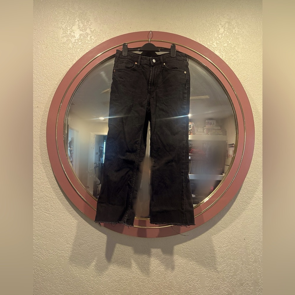 Cropped flare denim jeans